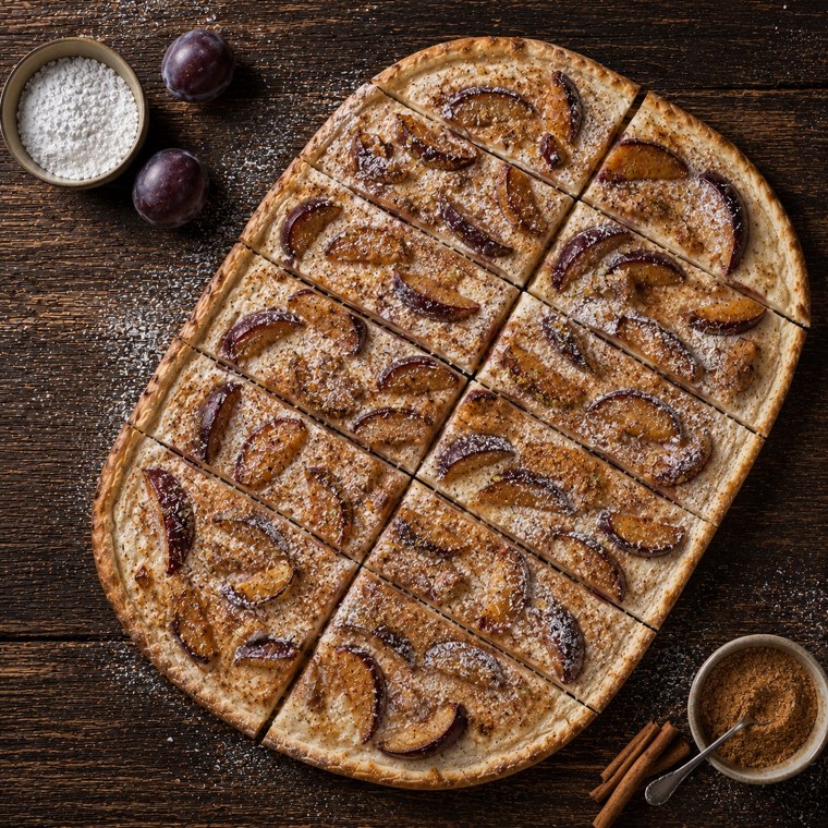 Tarte flambée Süß mit Zwetschgen